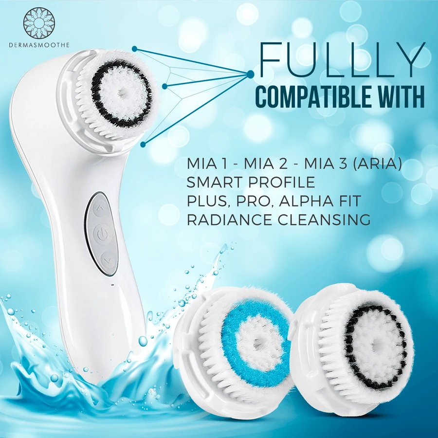 DermaShine 6 pack Deep Pore and Sensitive Brush Head Replacements