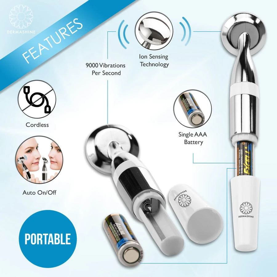 DermaShine Face Massager Portable Facial Machine for Anti-Aging, Fine Lines, Wrinkles, Collagen, Facial Massager, Korean Skin Care Tools